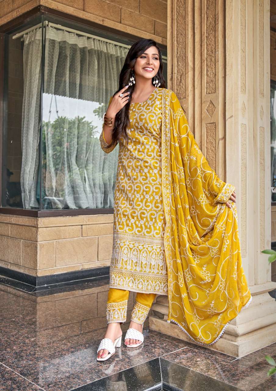Parra Studio- Zoya Vol 2-fabric-georgette-kurti-shifali Work -inner-satin-fabric-embroidery-work-lace-pant-nazmin-chain Work-dupatta -2005